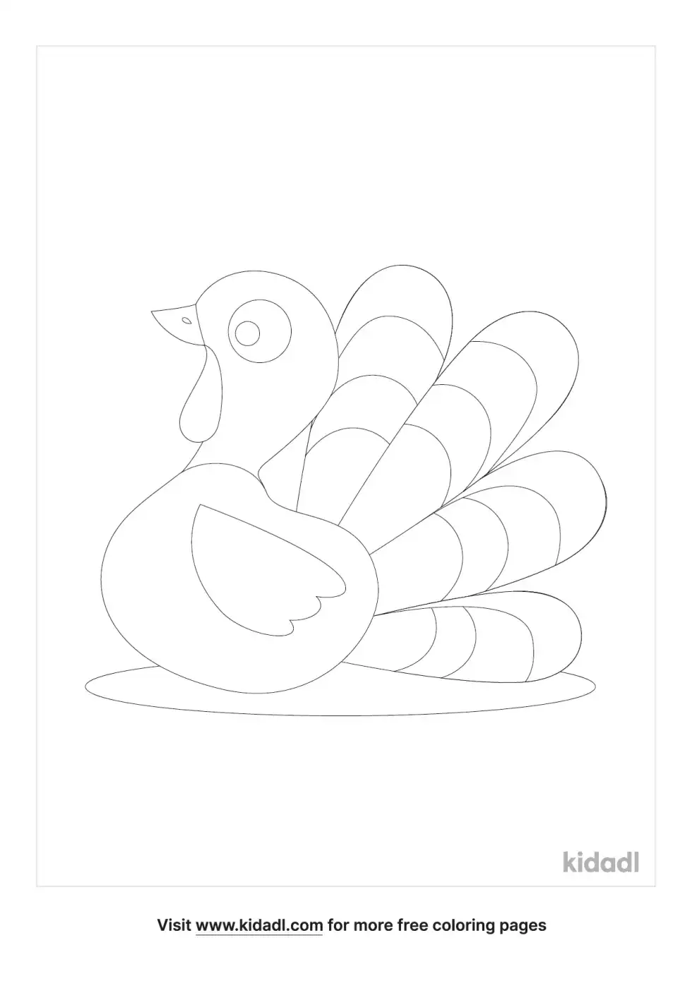 Sitting Turkey Coloring Page