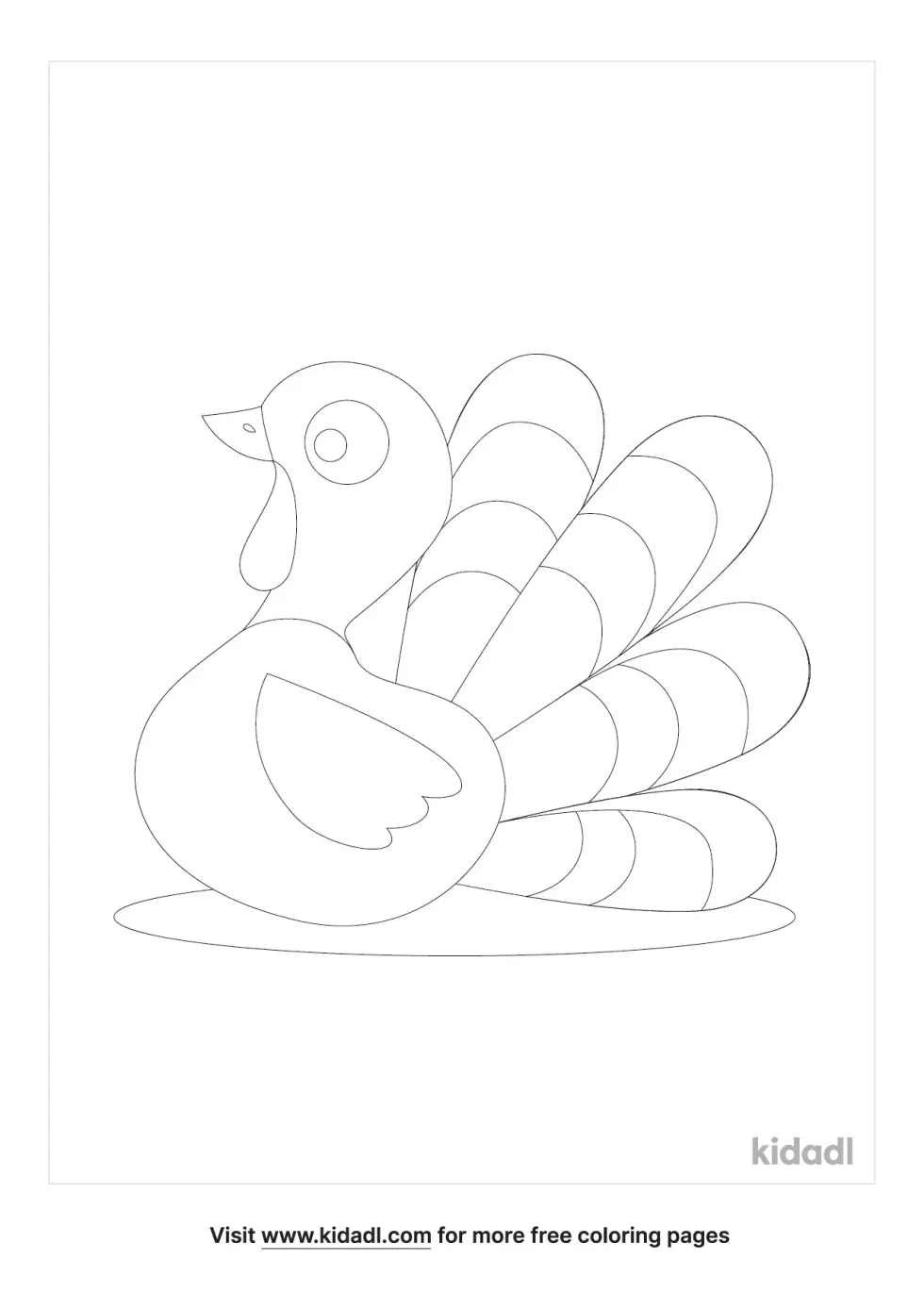Sitting Turkey Coloring Page