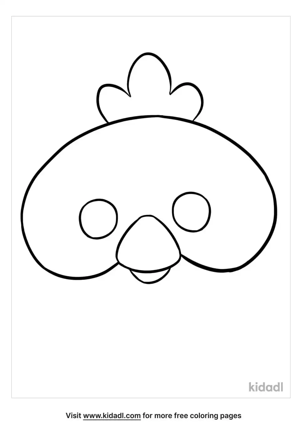 Chick Mask Template Coloring Page