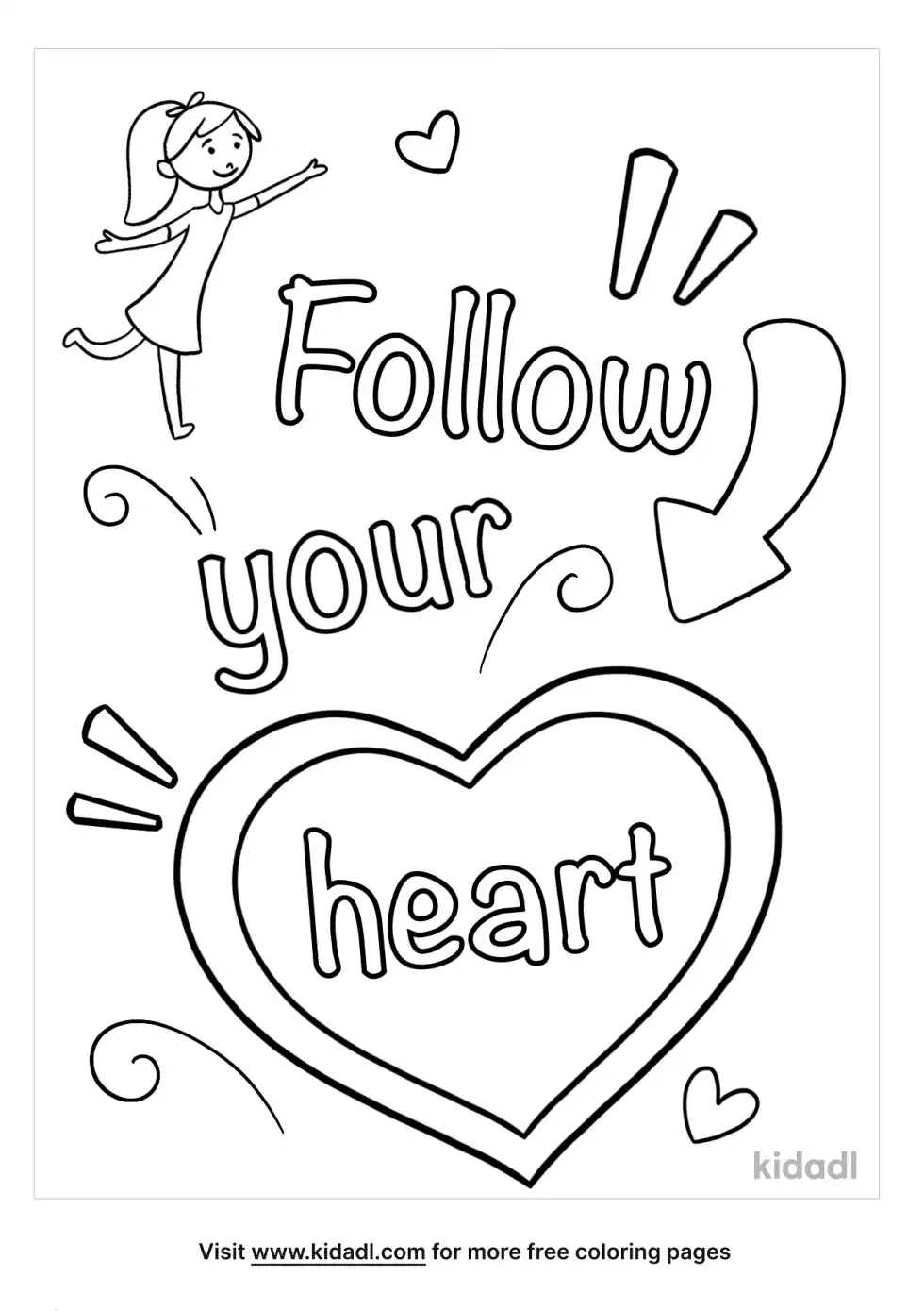 Follow Your Heart Coloring Page