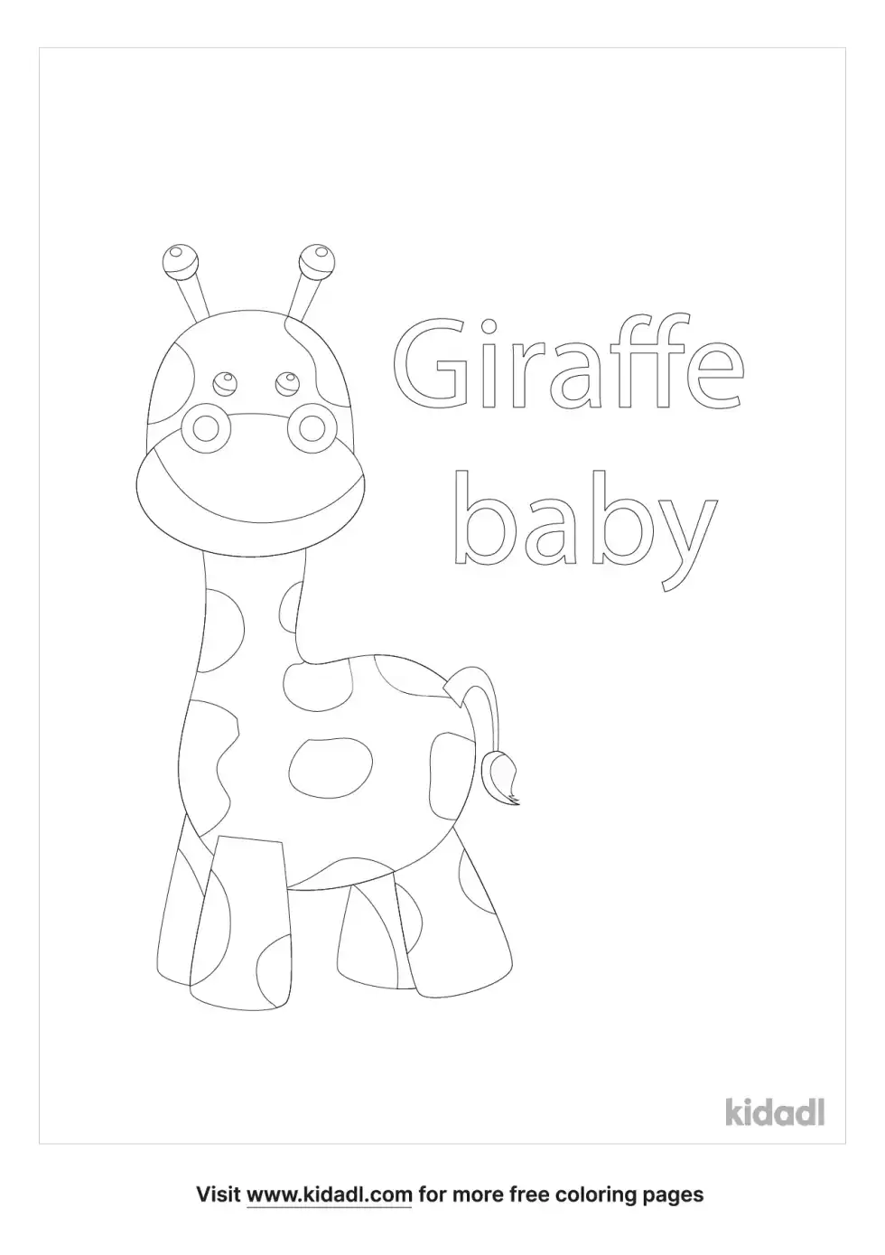 Giraffe Baby Coloring Page