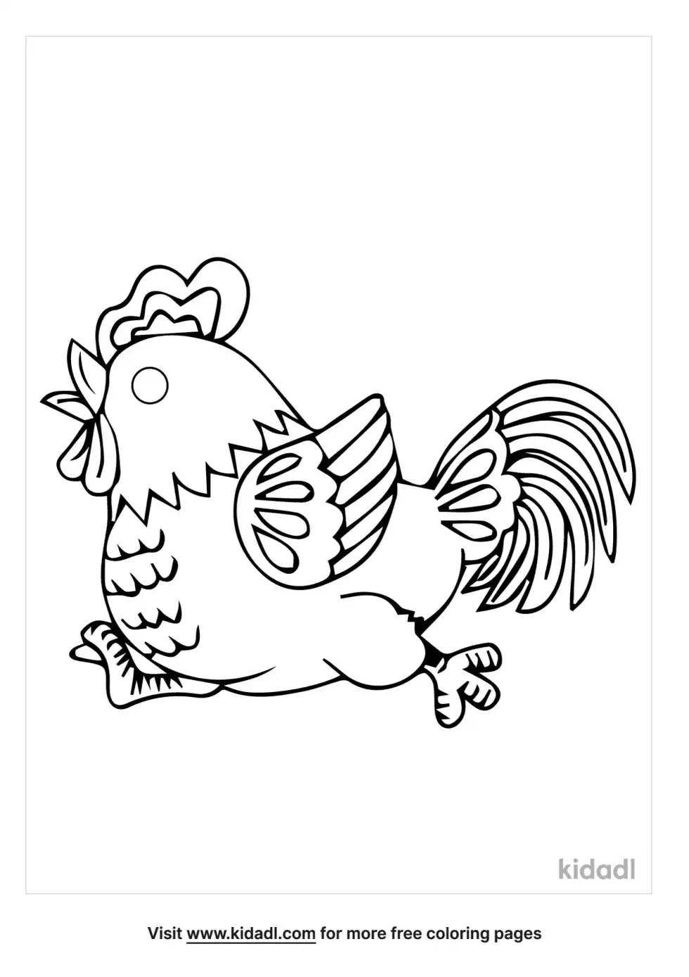 Cute Rooster Coloring Page