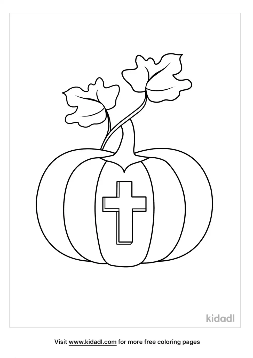 Pumpkin With Crosses Coloring Page