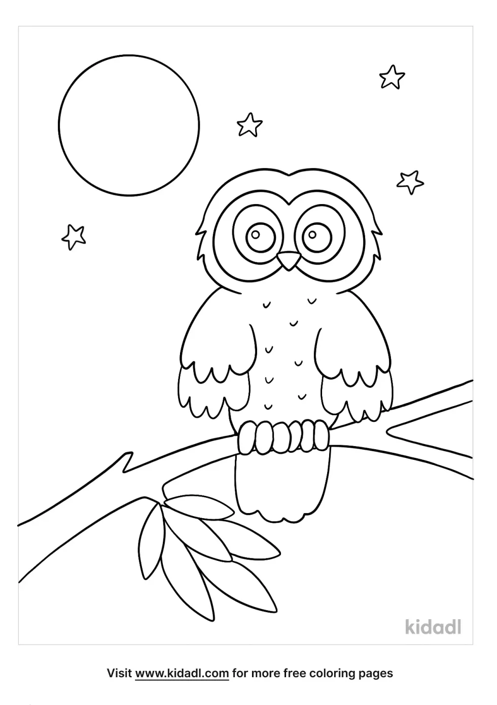 Moon And Owl In A Tree
