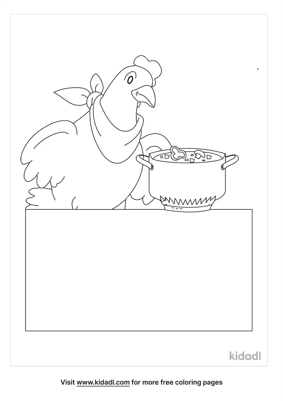 Little Red Hen Cooking Coloring Page