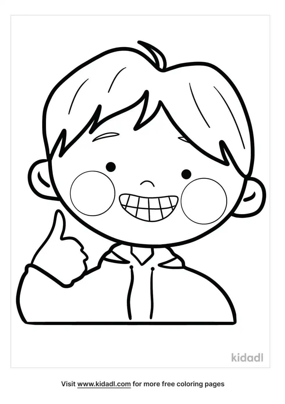 Little Boy That Has A Toothy Smile Coloring Page