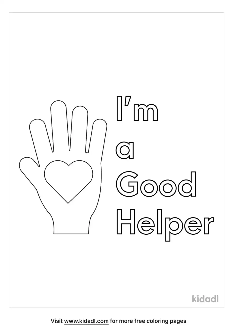 I'm A Good Helper Coloring Page