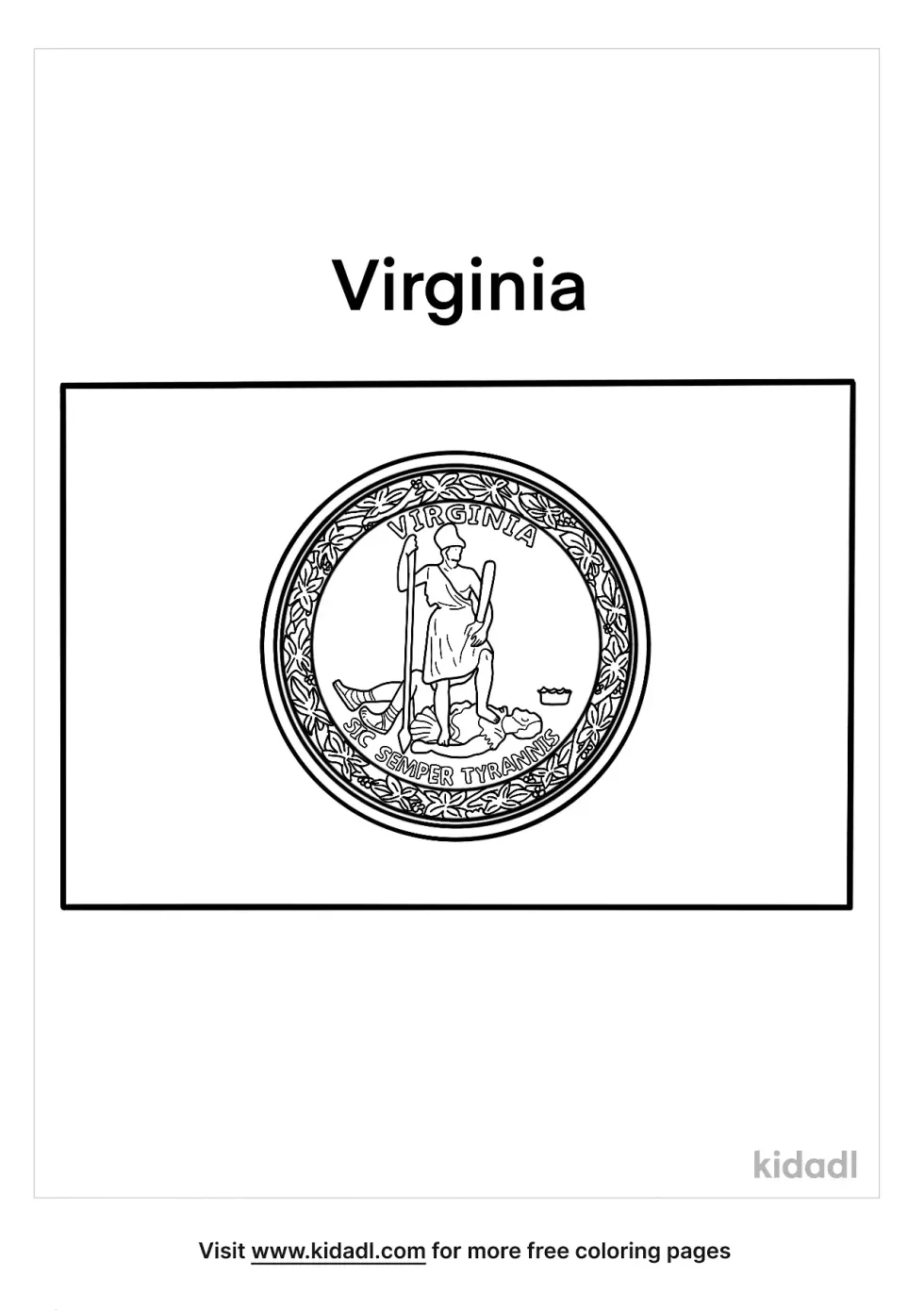 Virginia Flag Coloring Page