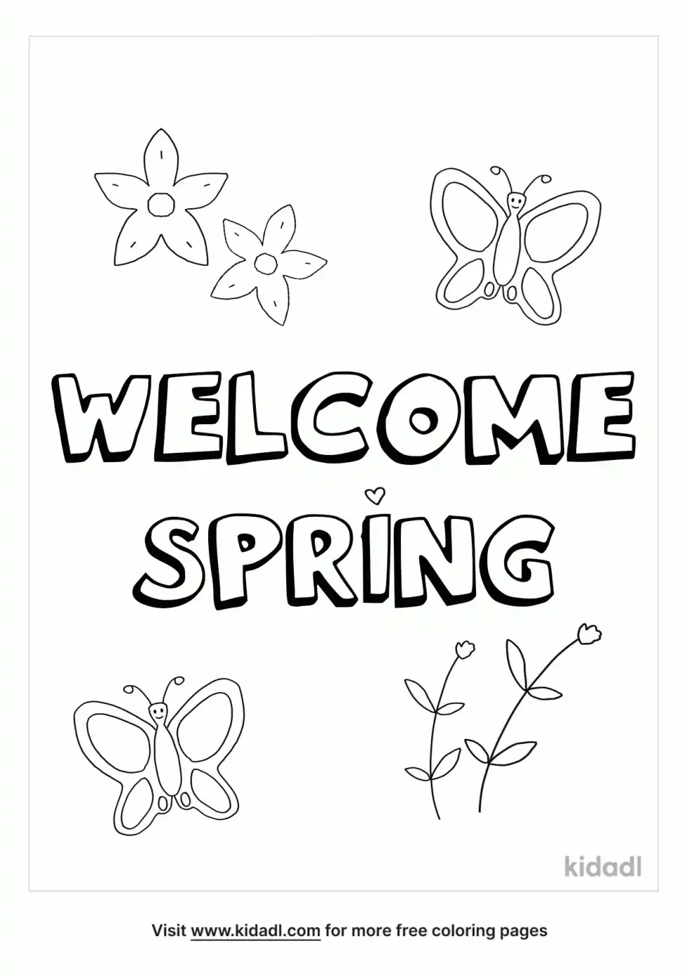 Welcome Spring Coloring Page