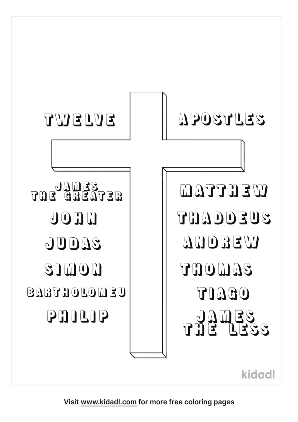 Apostles Names Coloring Page