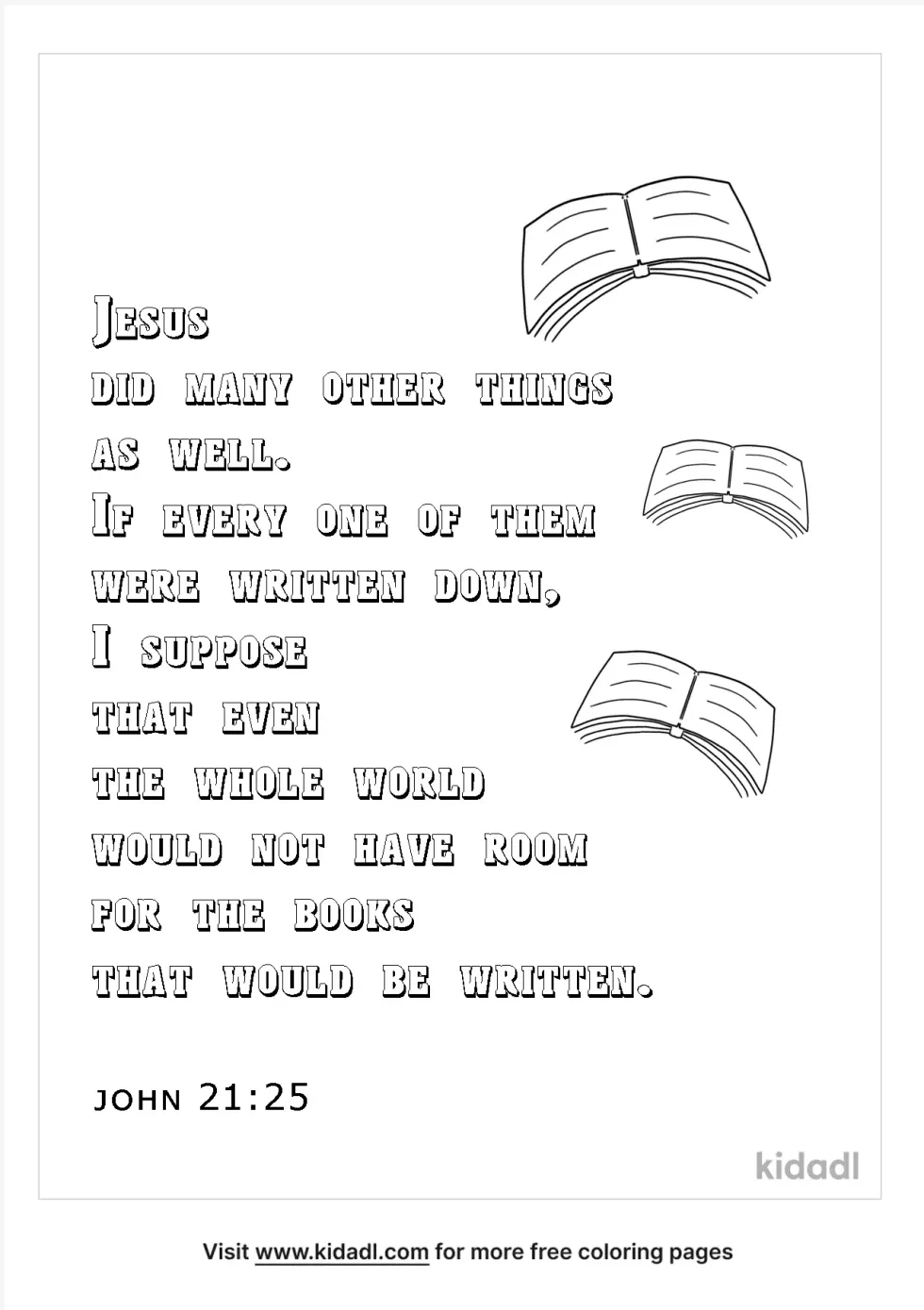 John 21:25 Coloring Page