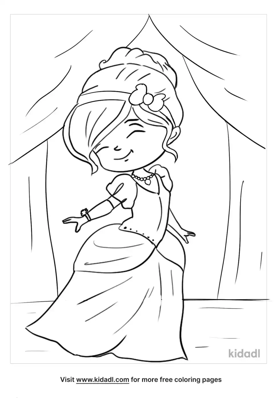 Little Girl Princess Coloring Page