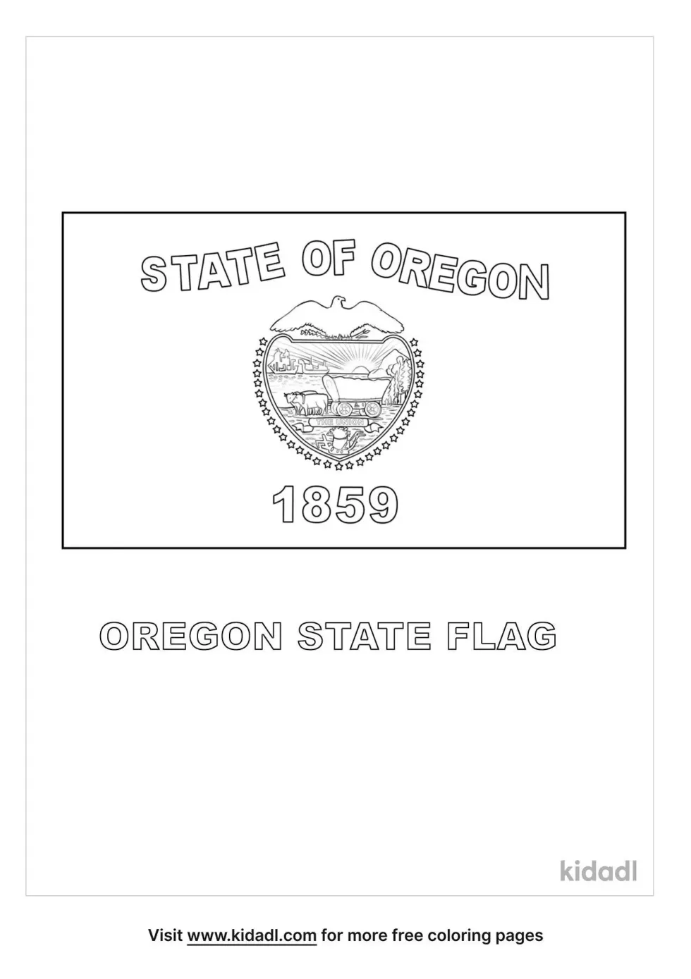 Oregon State Flag Coloring Page