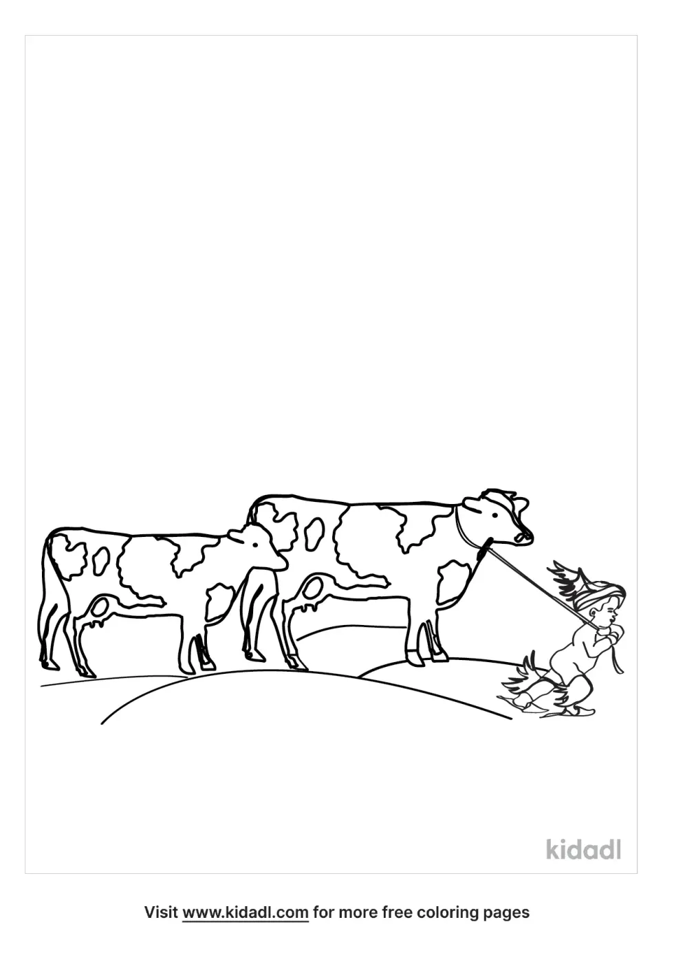 Hermes And The Cows Coloring Page
