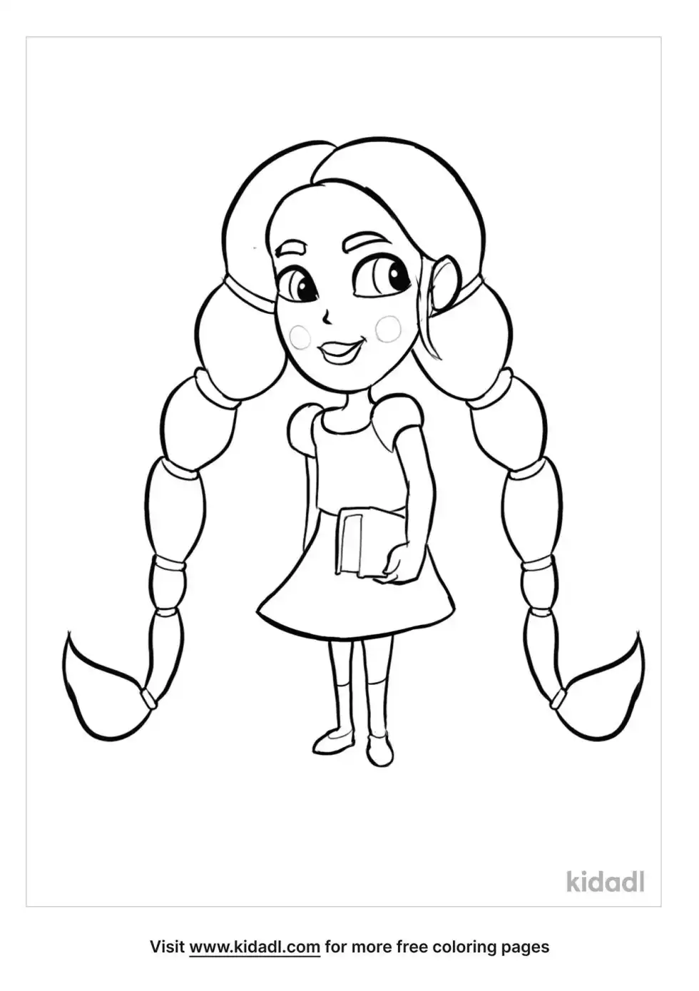 Rapunzel With Braided Hair Coloring Page