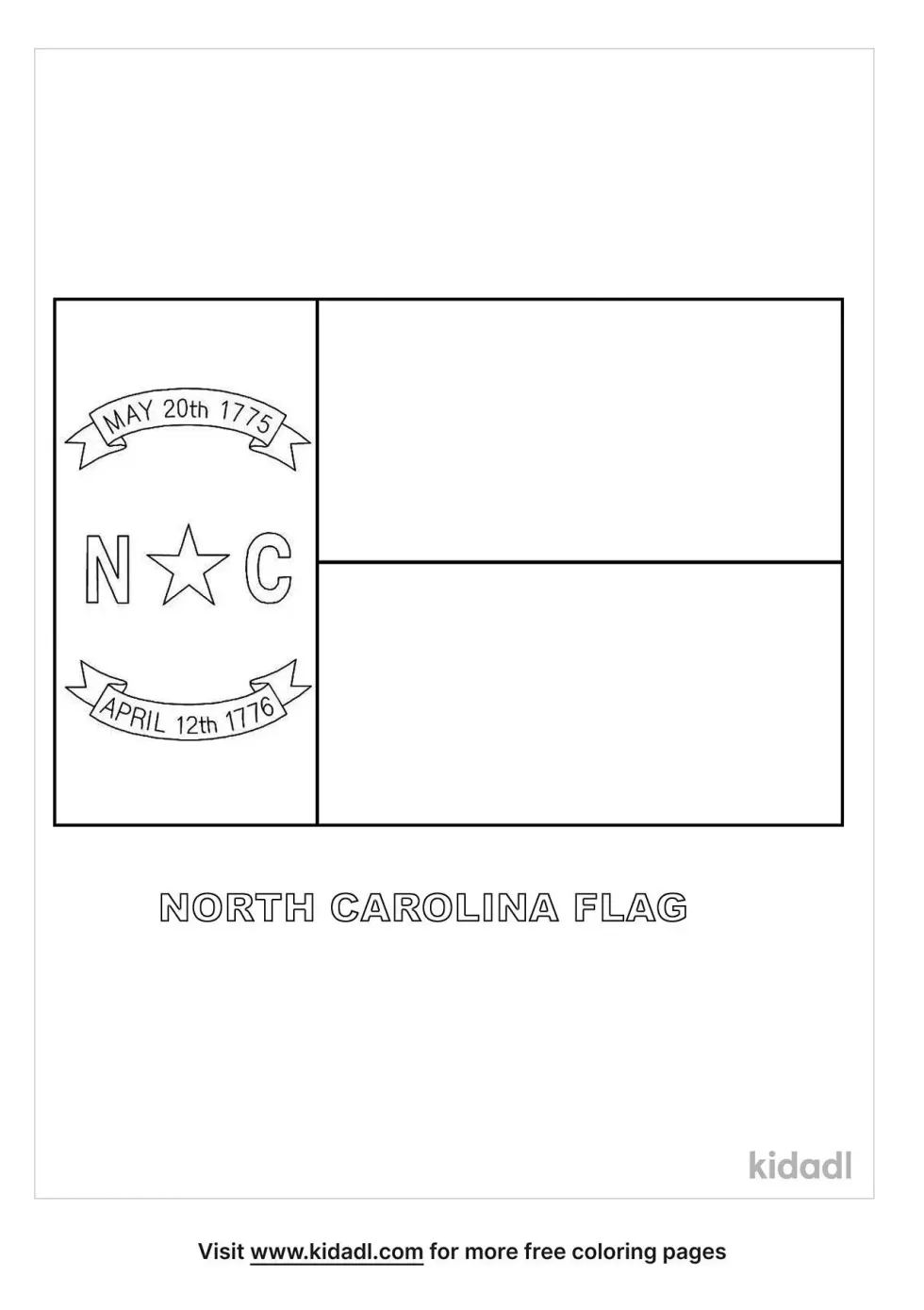 North Carolina Flag Coloring Page