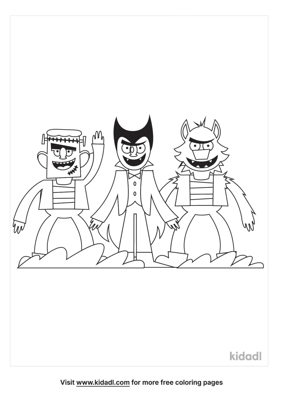Vampires Zombies And Werewolves Coloring Page