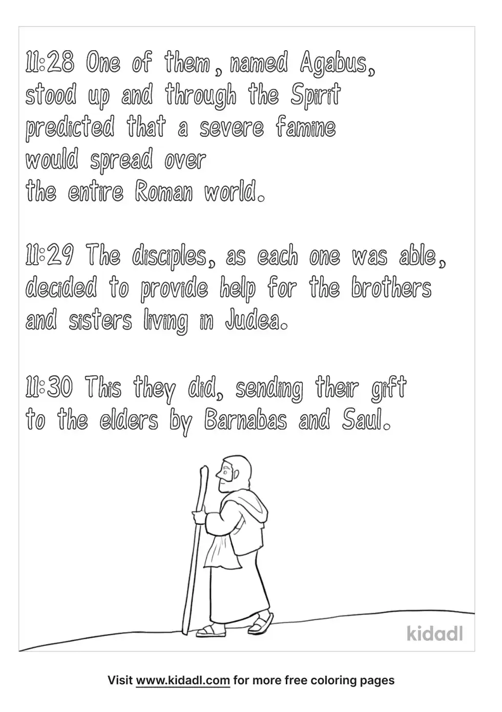 Acts 11:28-30 Coloring Page