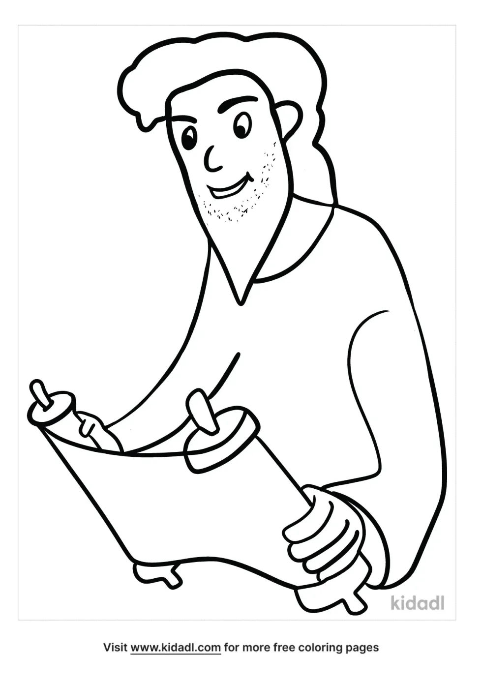 Ezra Reads The Scroll Coloring Page