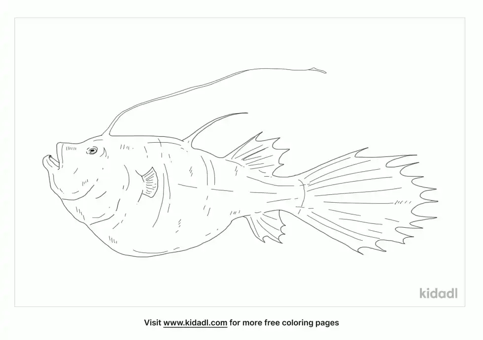 Deep Sea Fish Coloring Page