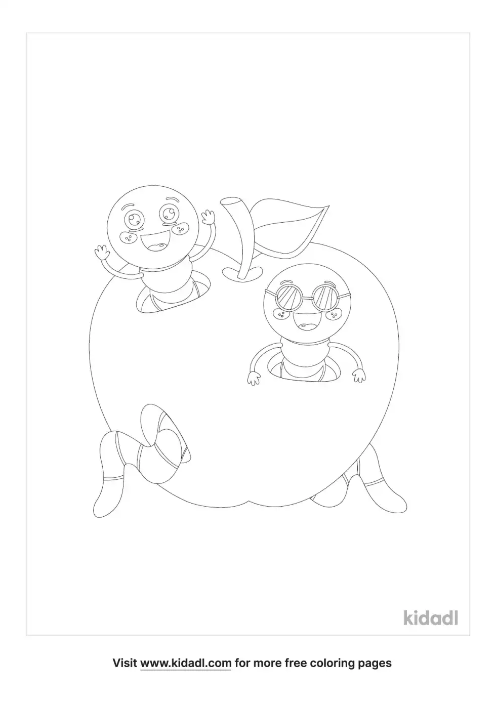 Funny Worm Coloring Page