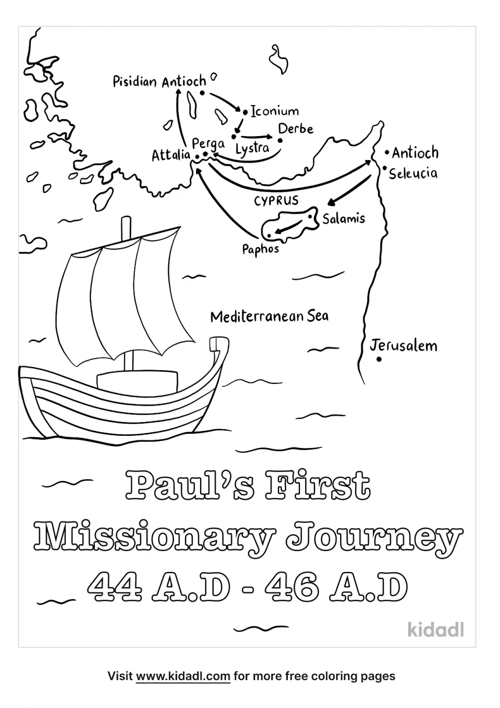 Paul's First Missionary Journey Coloring Page