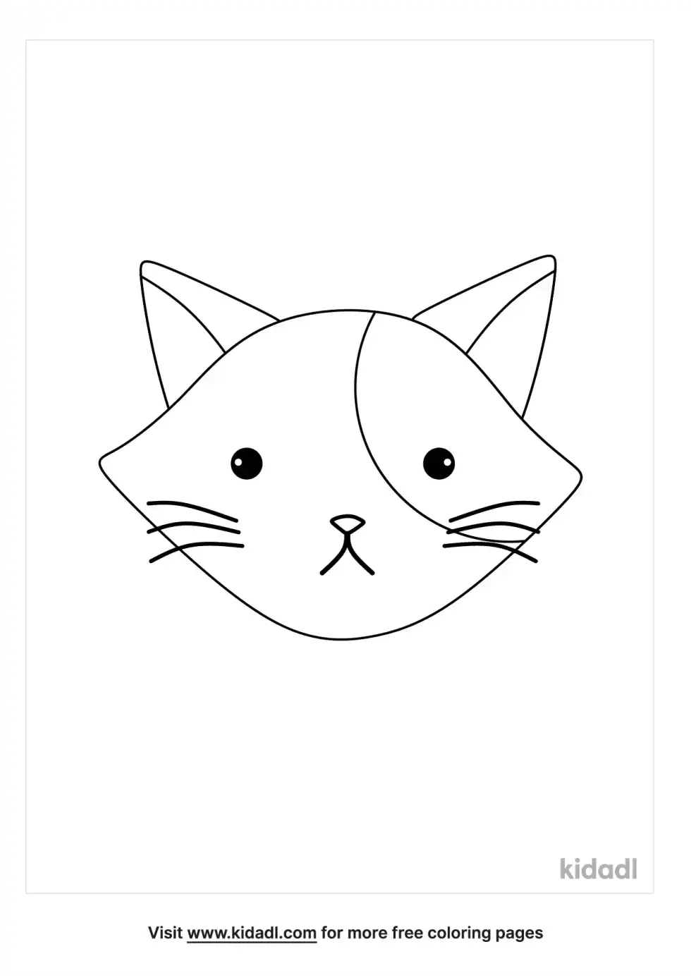 Cat Head Coloring Page