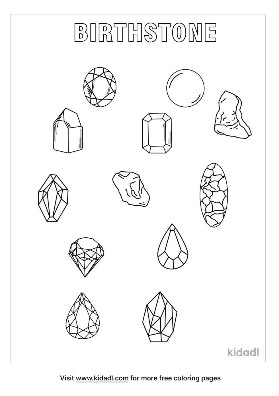 Birthstone Coloring Page
