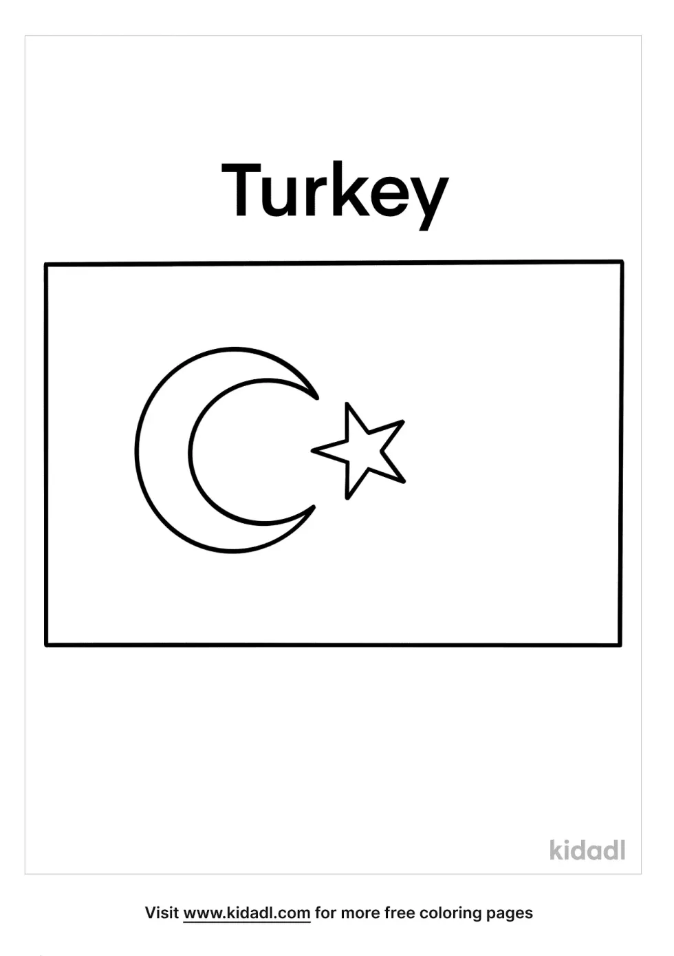 Turkey Flag Coloring Page