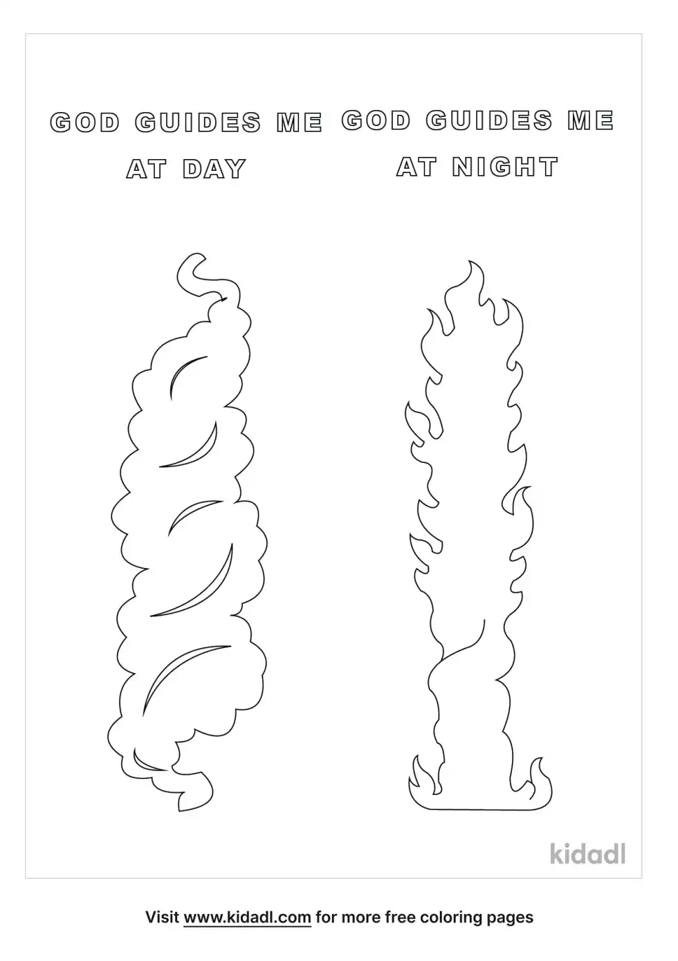 Pillar Of Cloud By Day And Fire By Night Coloring Page