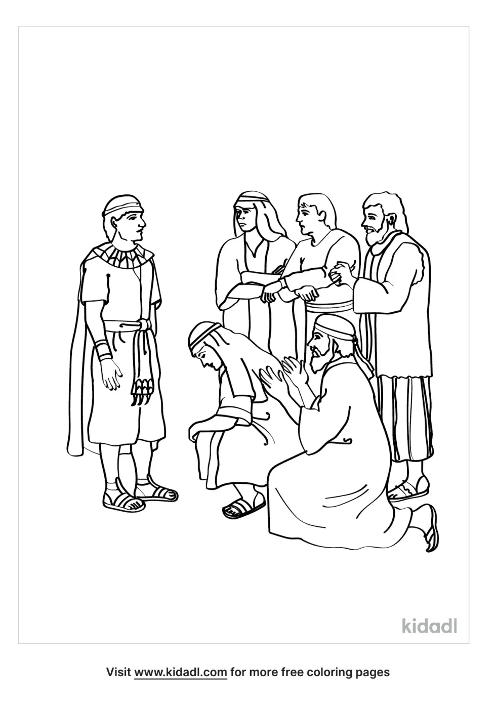 Jephthah And His Brothers Coloring Page