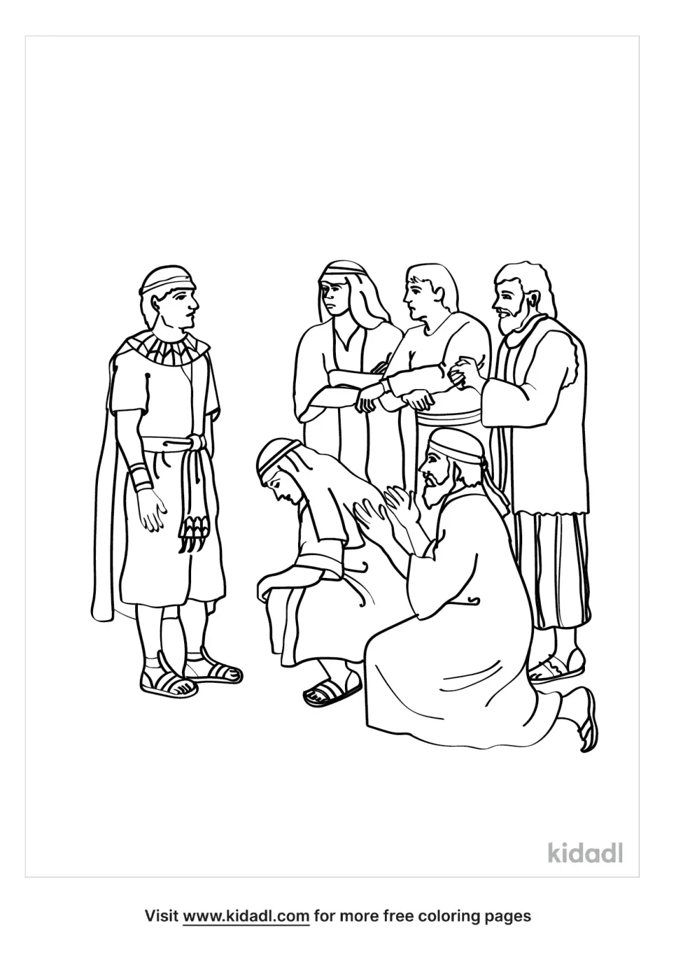 Jephthah And His Brothers Coloring Page | Kidadl