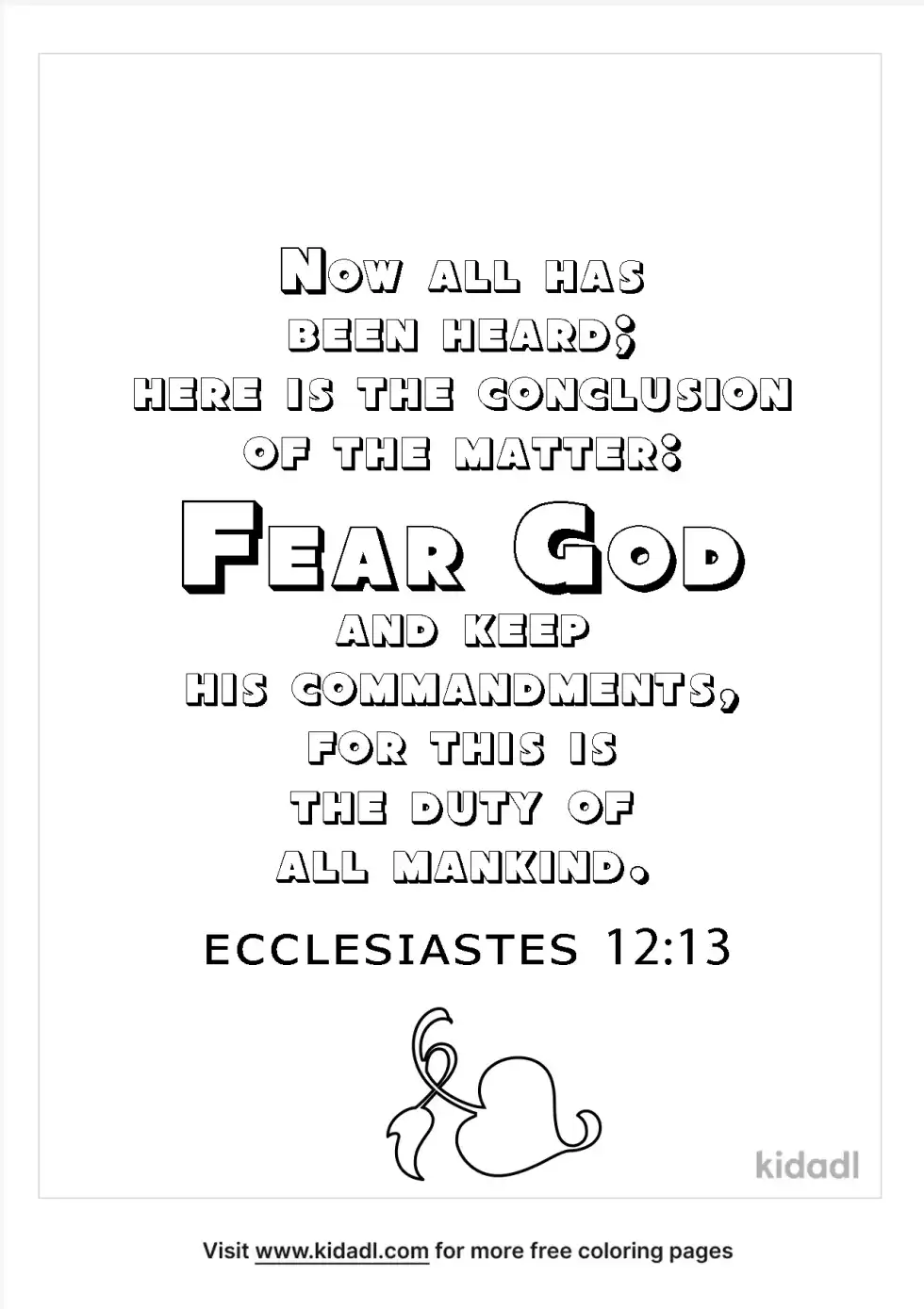 Ecclesiastes 12:13 Coloring Page