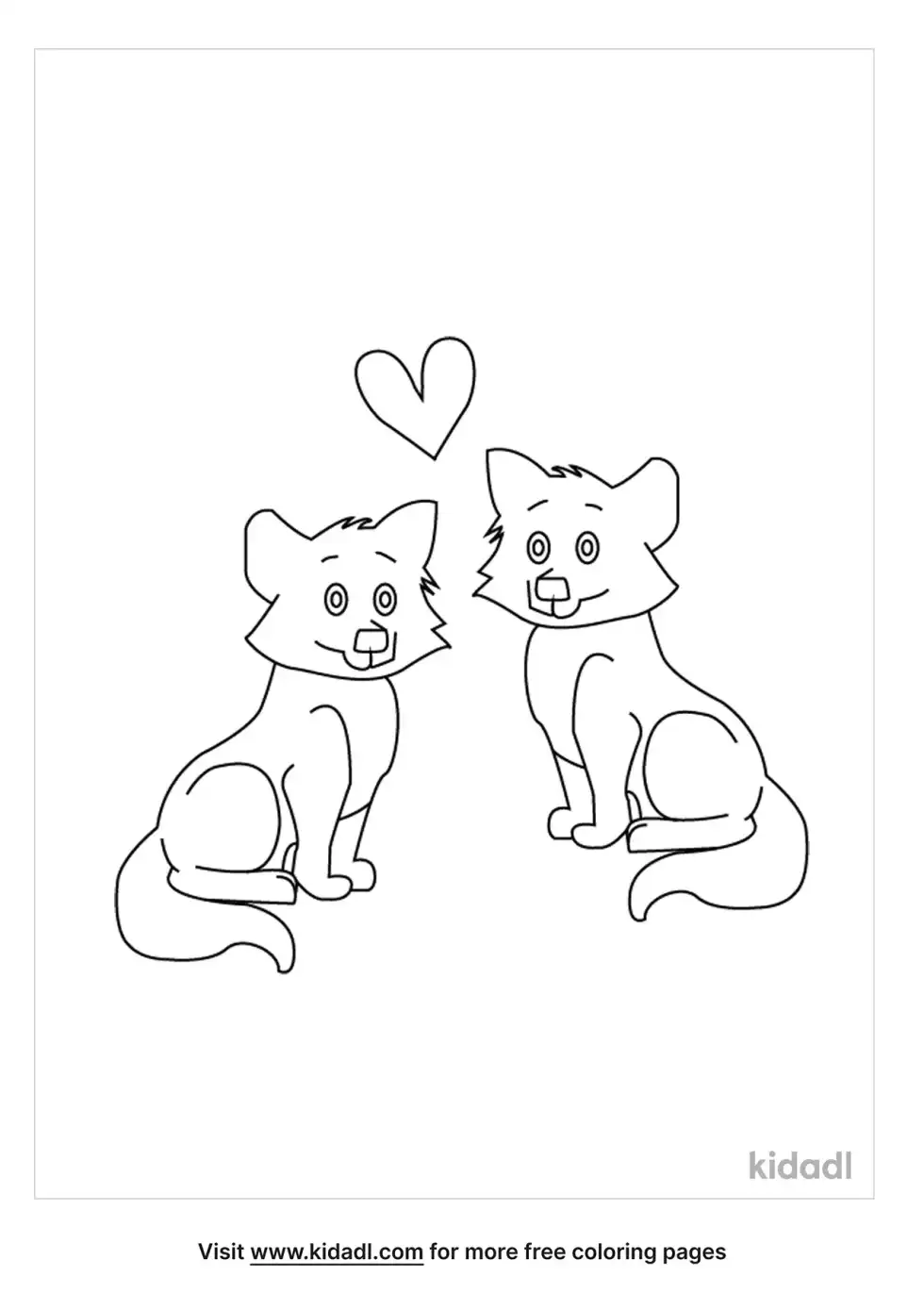 Furry Wolf Couple Coloring Page