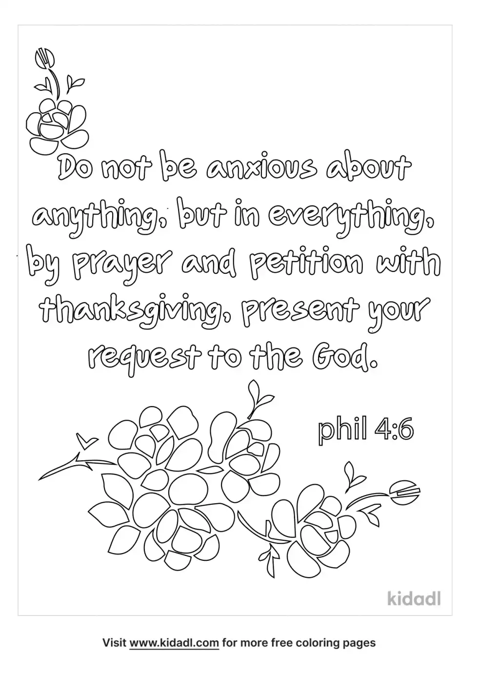 Phil 4:6 Coloring Page
