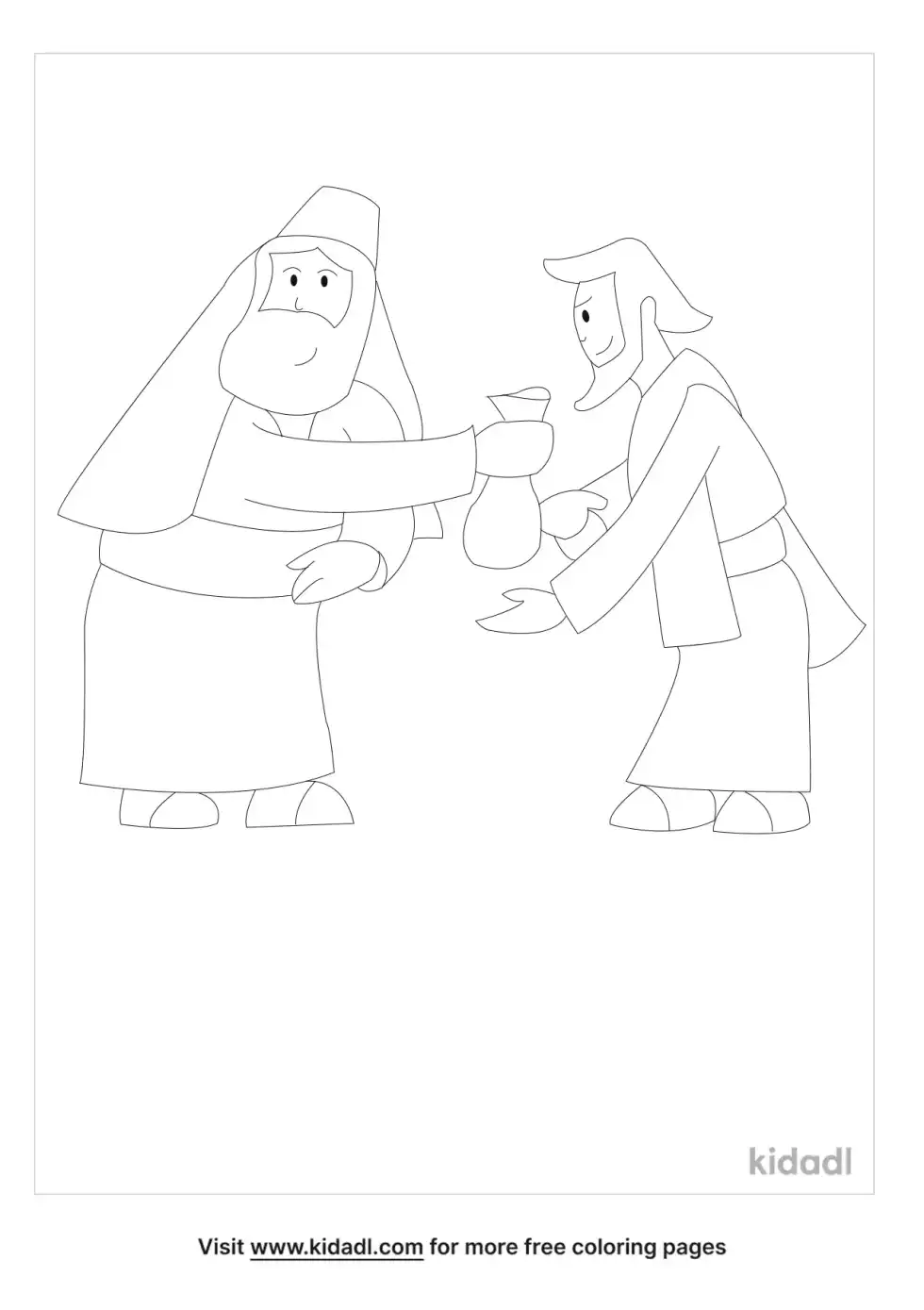 Judas Collecting Silver Coloring Page