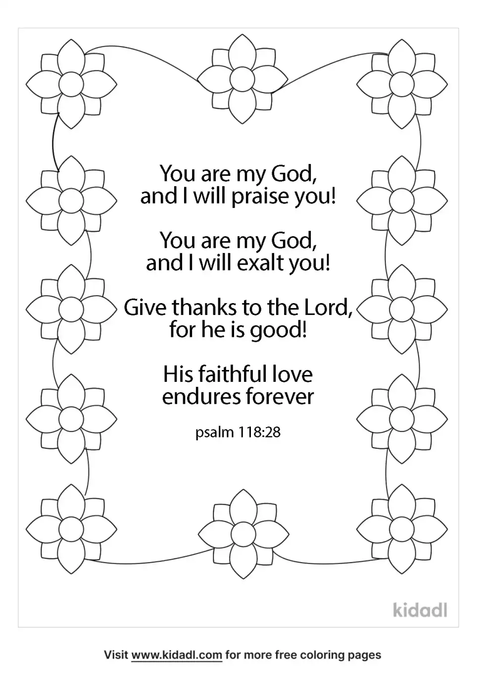 Psalm 118:28 Coloring Page