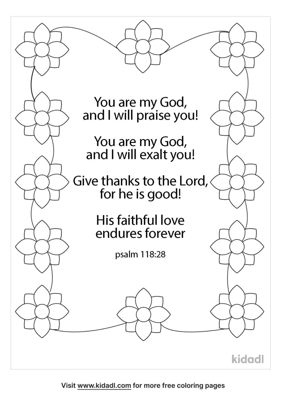 Psalm 118:28 Coloring Page