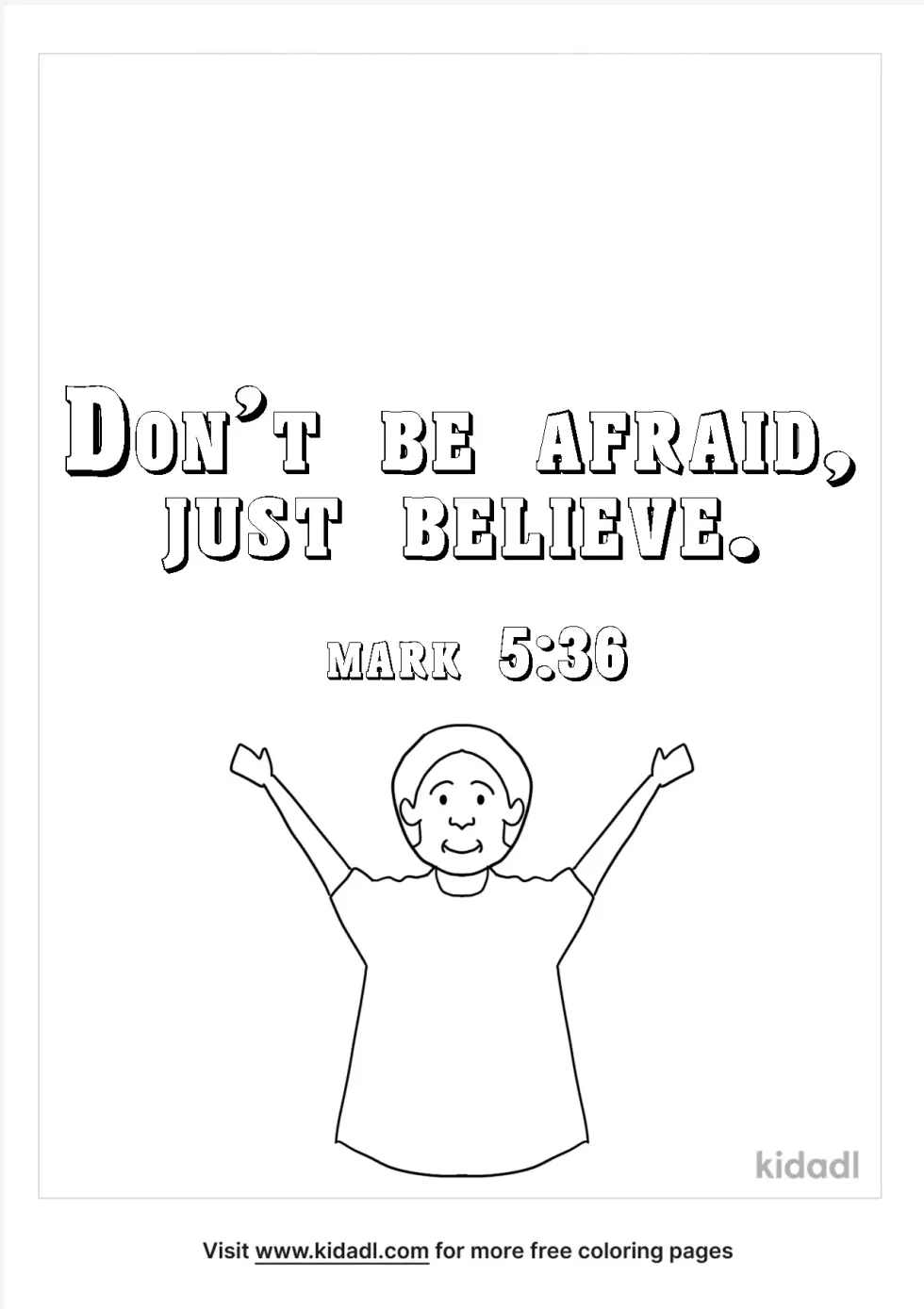 Mark 5:36 Coloring Page