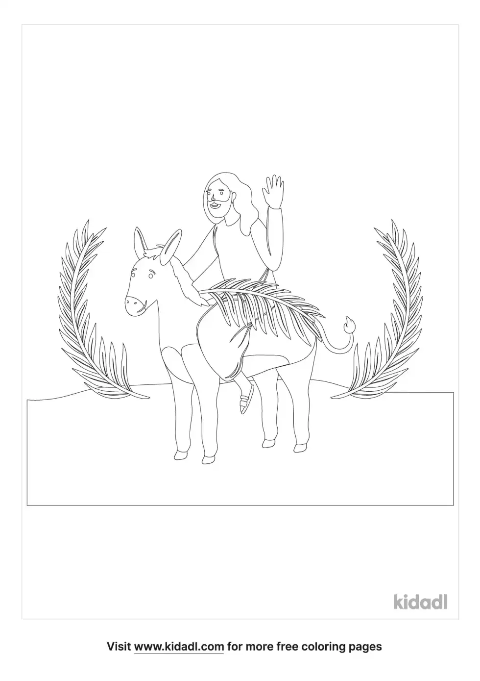 Jesus Entering On A White Horse Coloring Page