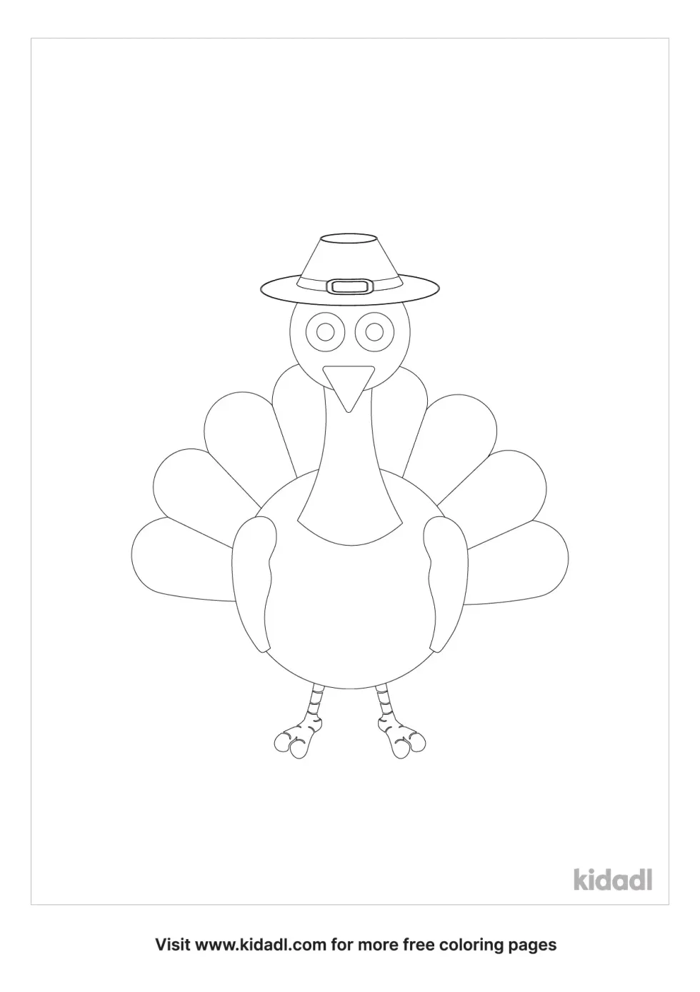 Turkey With Hat Coloring Page