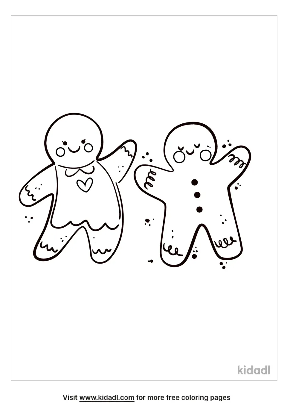 Gingerbread Boy And Girl Coloring Page