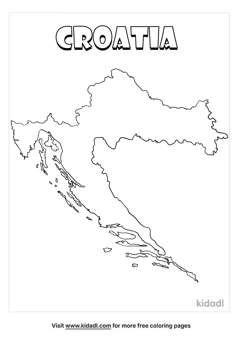 Map Of Croatia Coloring Page