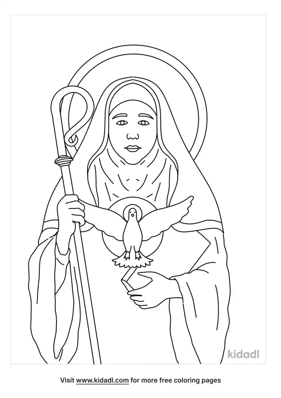 St. Scholastica Coloring Page