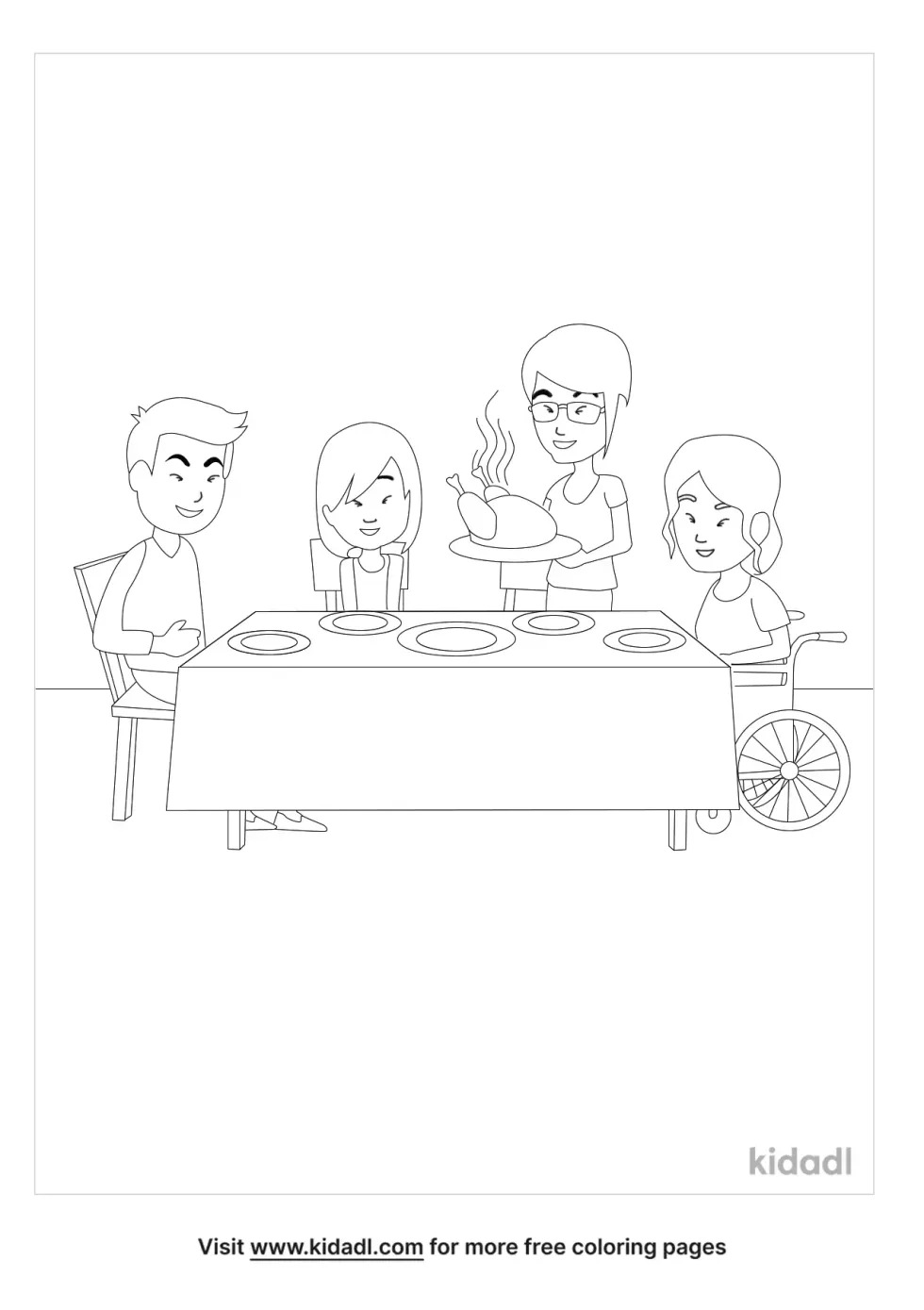 Family Feast Coloring Page