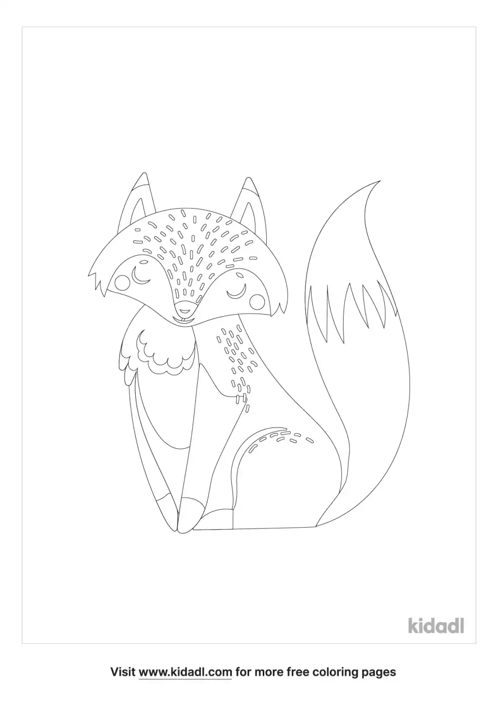 Kawaii Wolf Coloring Page