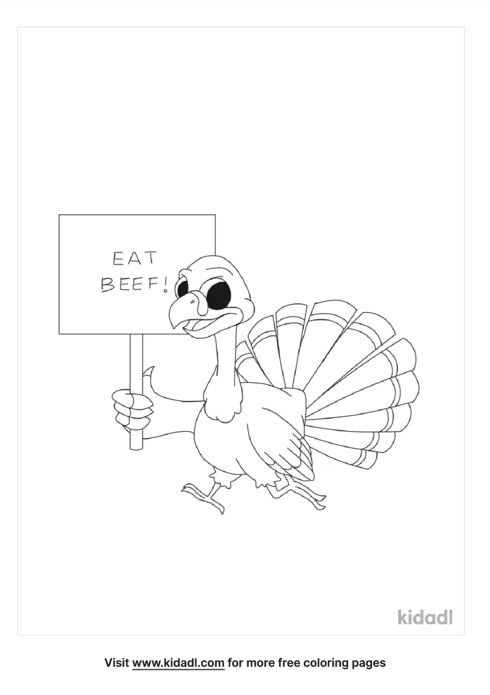 Turkey Eat Beef Coloring Page