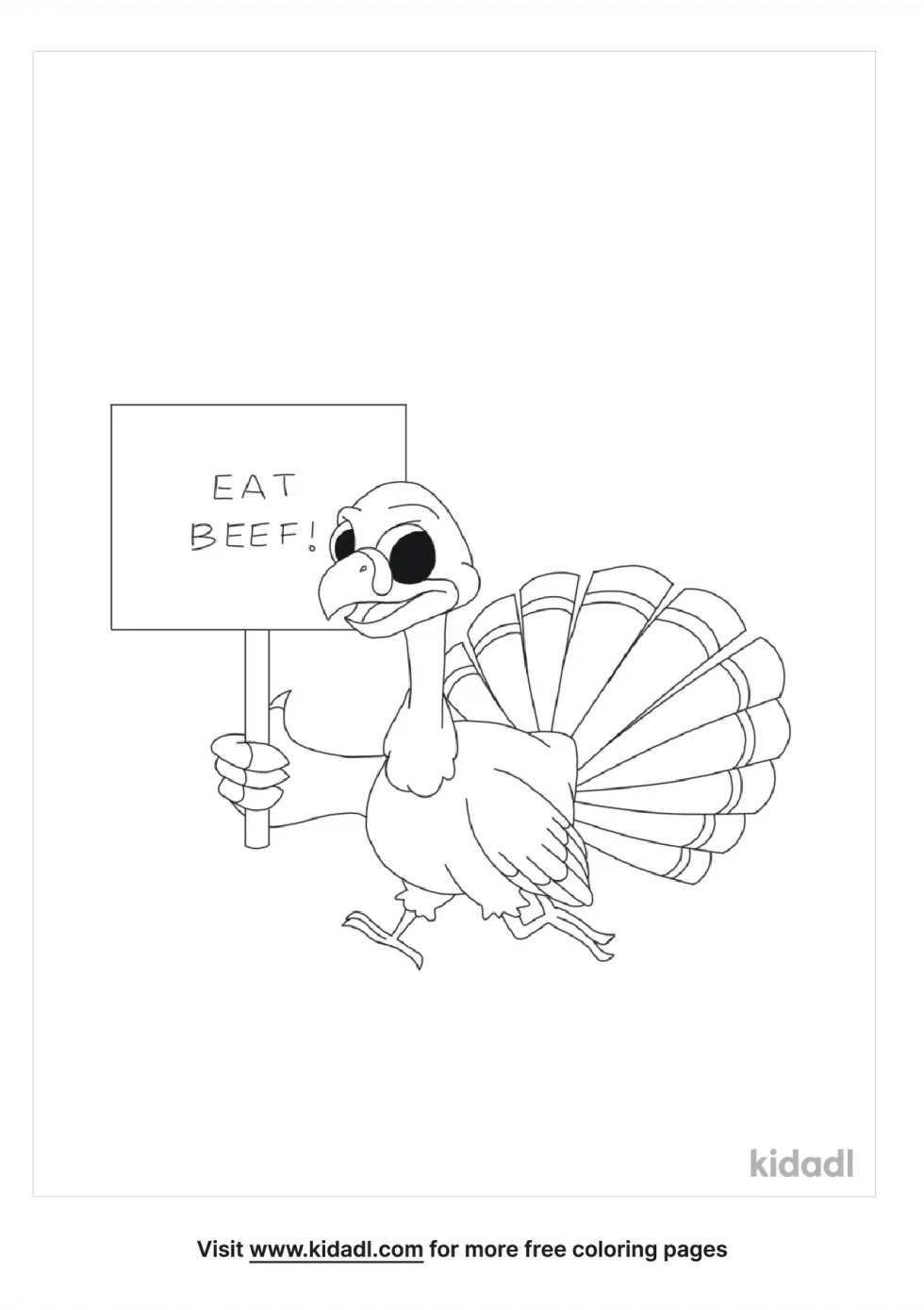 Turkey Eat Beef Coloring Page