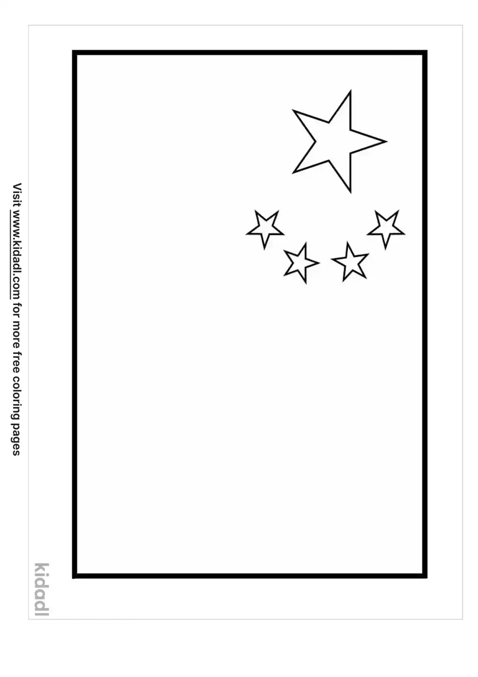 China Flag Coloring Page