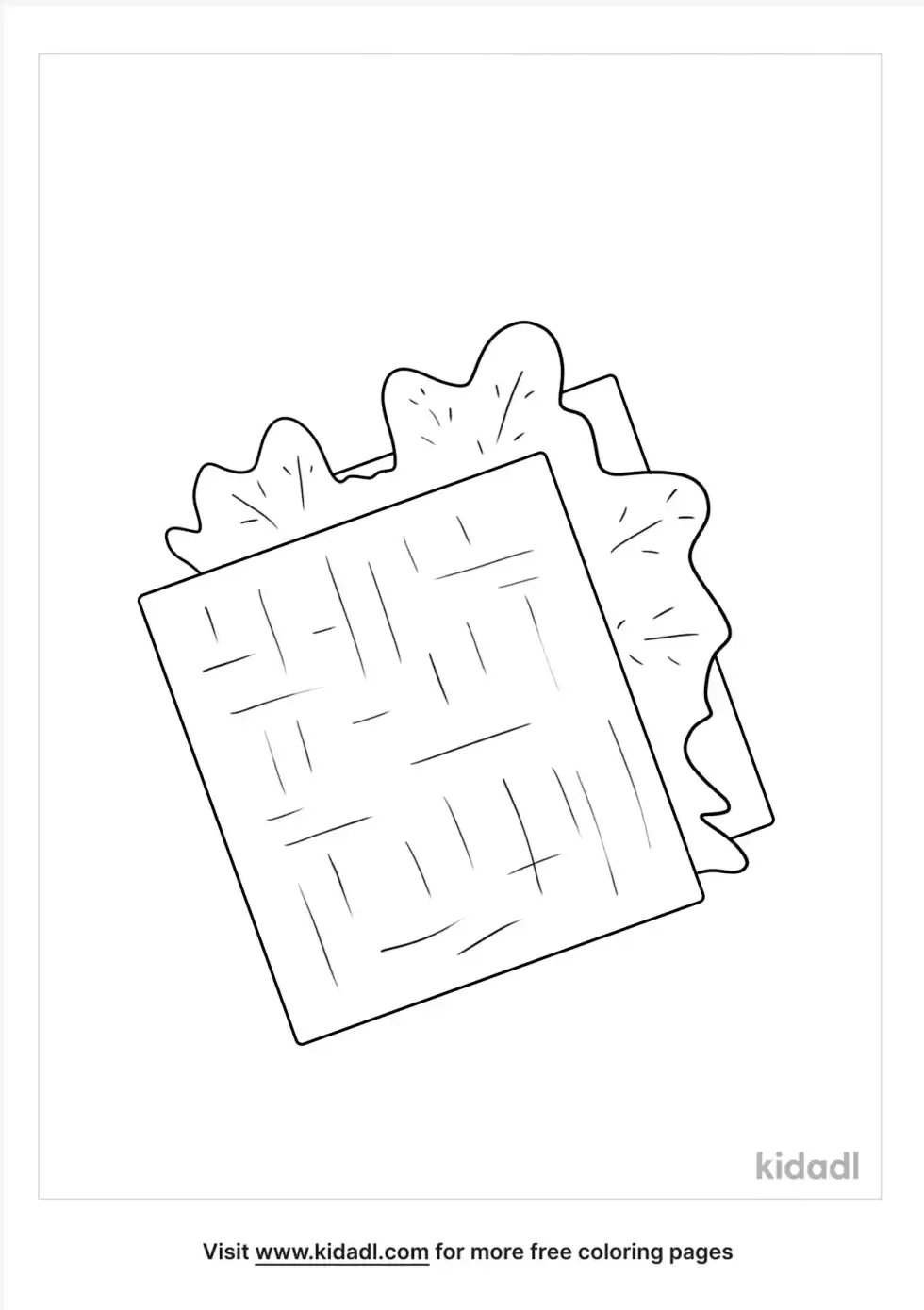 Pesach Seder Lettuce Matzah Sandwich Coloring Page